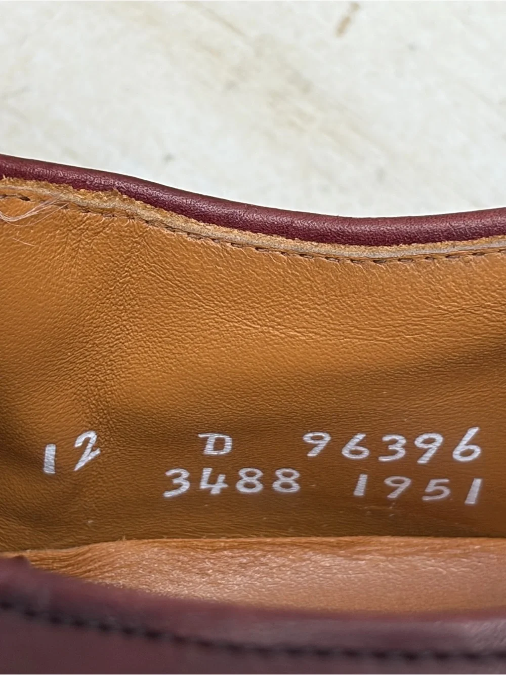 Allen Edmonds Maroon Leather Lexington Oxford Shoes Size 12